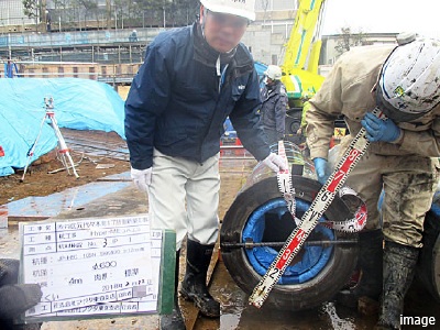 杭の施工状況を確認｜ザ・パークハウス代々木上原